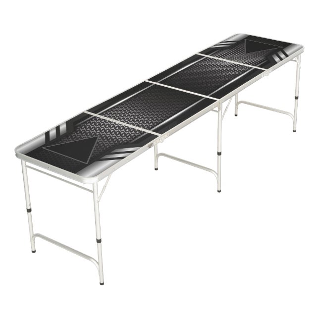 Black & Sliver Ultra Modern Beer Pong Table (Angled)