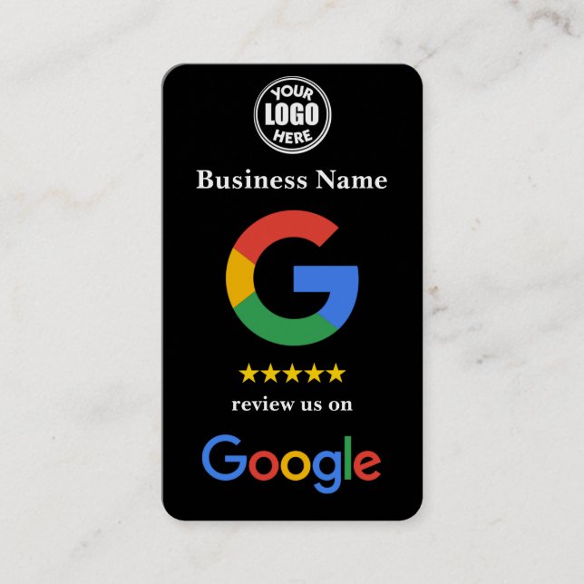 Black Small Business Google Review Link Template  Card (Front)
