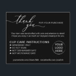 Black Small Business Tumbler Cup Care Instructions Flyer<br><div class="desc">Black Small Business Tumbler Cup Care Instructions</div>