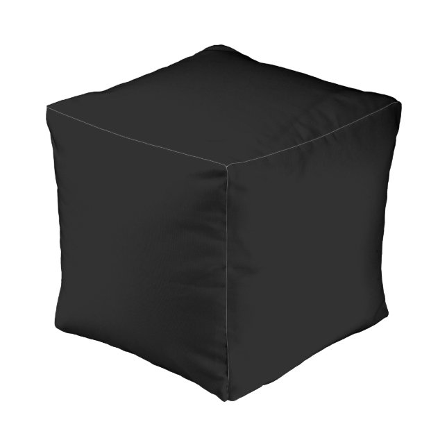 Black Small Cube Pouf 13" x 13" x 13" (Angled Front)