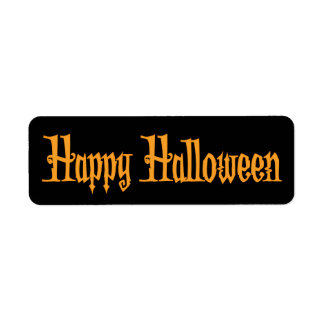 Black Small Halloween Labels Happy Halloween