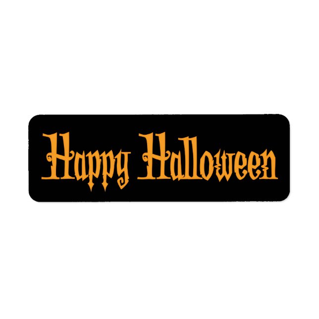 Black Small Halloween Labels Happy Halloween (Front)