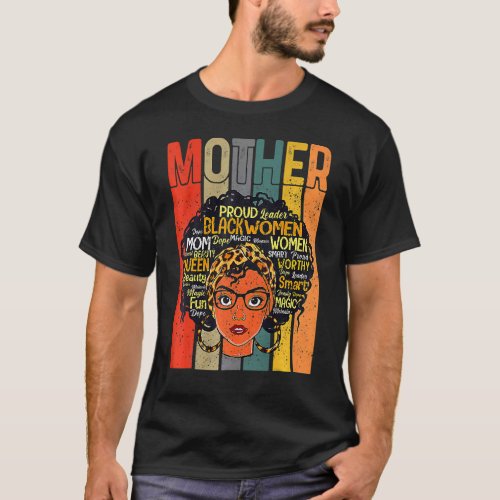Black Smart Mom Afro African American Mothers Day  T_Shirt