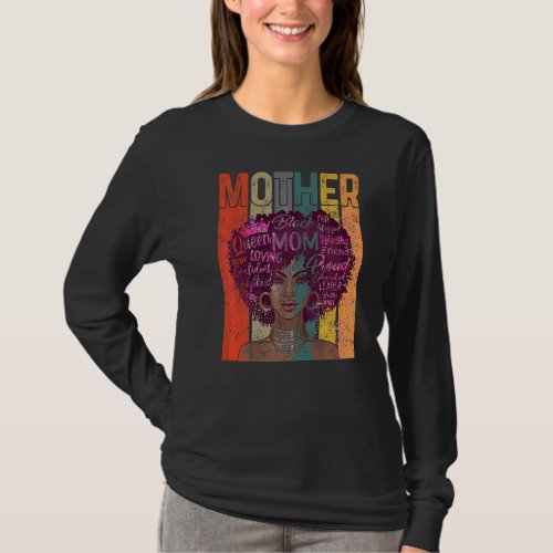 Black Smart Mom Afro African American Mothers Day  T_Shirt