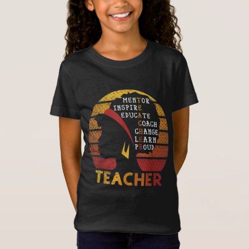 Black Smart Teacher Afro Love Melanin African Amer T_Shirt