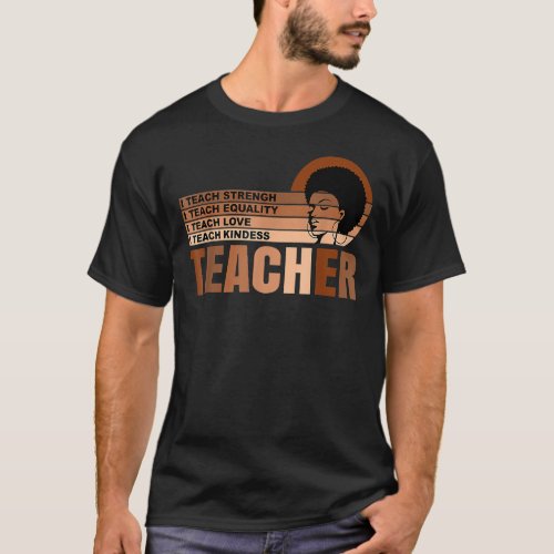 Black Smart Teacher Afro Love Melanin African Amer T_Shirt