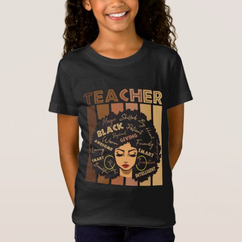 Black Smart Teacher Afro Love Melanin African Amer T_Shirt