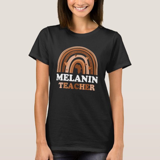 Black Smart Teacher Afro Love Melanin African Amer T-Shirt (Front)