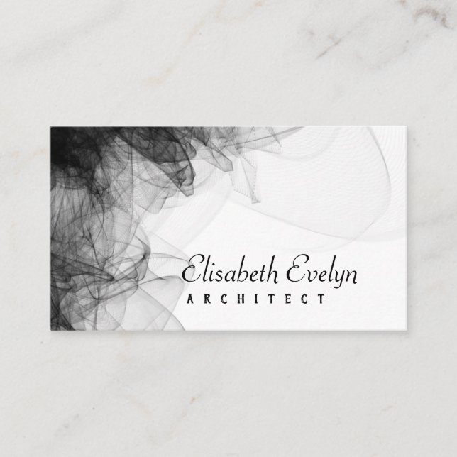 Black Smoke Background Business Card (Front)
