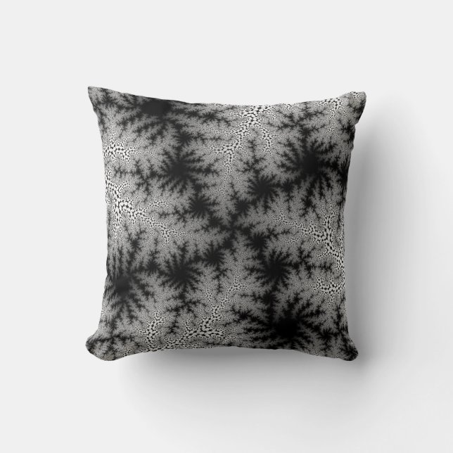 Black Smoke Speckle Throw Pillow (Front)
