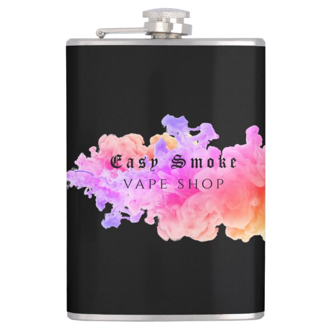 Black Smoke Vape Shop Business Flask (Front)