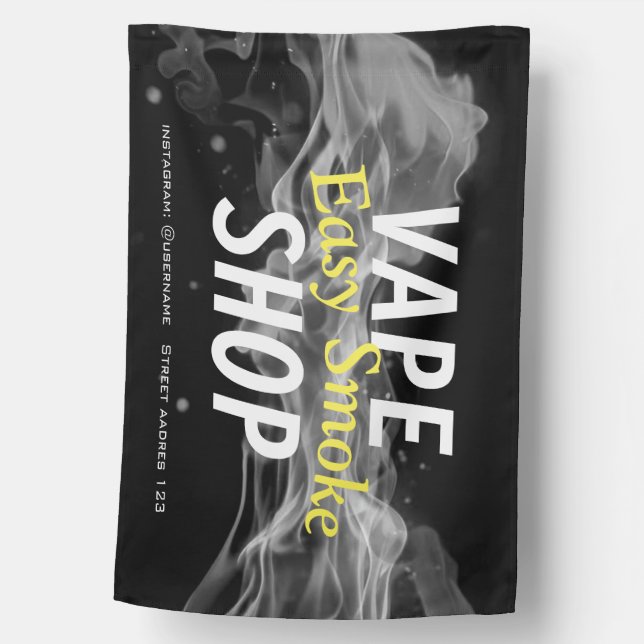 Black Smoke Vape Shop Business Supplies House Flag (Front)