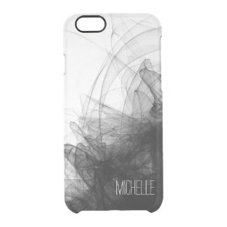 Black Smoke with Name Clear iPhone 6/6S Case