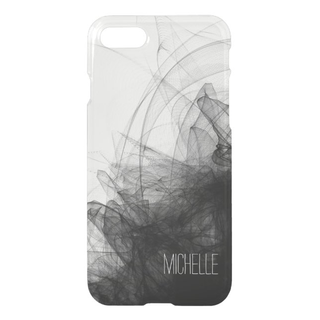 Black Smoke with Name Uncommon iPhone Case (Back)