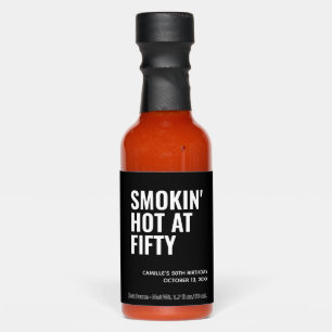 Black Smokin' Hot 50th Birthday Party Favor Sauces