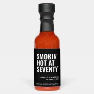 Black Smokin' Hot 70th Birthday Party Favor Hot Sauces