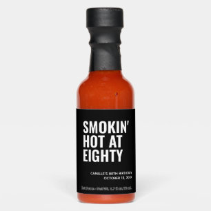 Black Smokin' Hot 80th Birthday Party Favor Sauces