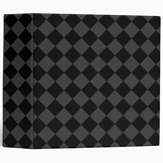 Black & Smoky Black Diamonds – Elegant & Timeless 3 Ring Binder (Front/Spine)