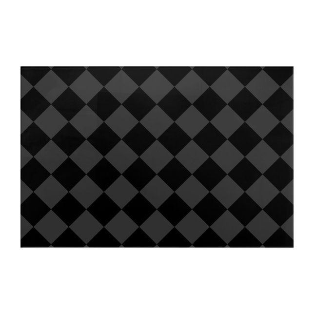 Black & Smoky Black Diamonds – Elegant & Timeless Acrylic Print (Front)