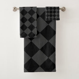 Black & Smoky Black Diamonds – Elegant & Timeless Bath Towel Set