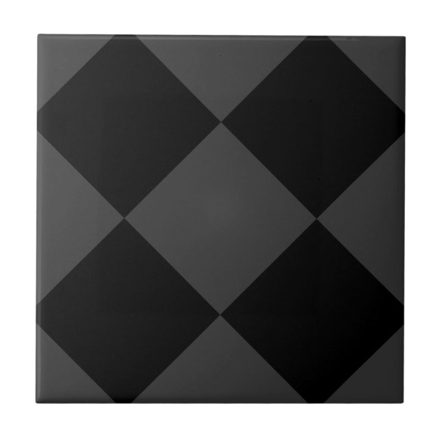Black & Smoky Black Diamonds – Elegant & Timeless Ceramic Tile (Front)