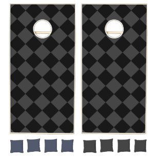 Black & Smoky Black Diamonds – Elegant & Timeless Cornhole Set