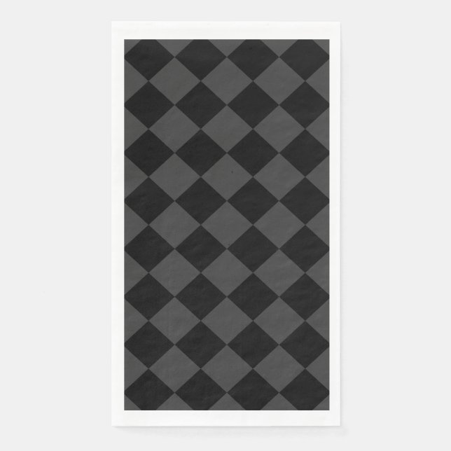 Black & Smoky Black Diamonds – Elegant & Timeless Paper Guest Towels (Front)