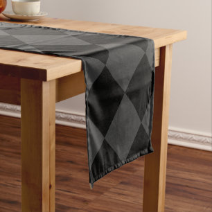 Black & Smoky Black Diamonds – Elegant & Timeless Short Table Runner