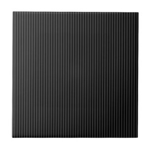 Black & Smoky Black Narrow Vertical Stripes Ceramic Tile