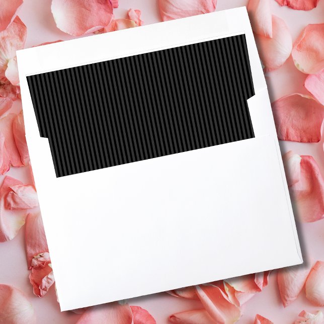 Black & Smoky Black Narrow Vertical Stripes  Envelope Liner (Creator Uploaded)