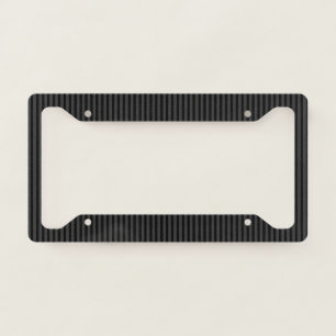 Black & Smoky Black Narrow Vertical Stripes License Plate Frame