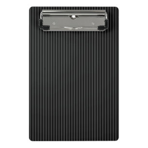 Black & Smoky Black Narrow Vertical Stripes Mini Clipboard