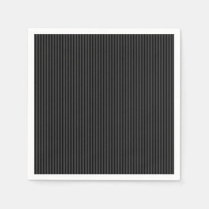 Black & Smoky Black Narrow Vertical Stripes  Napkins