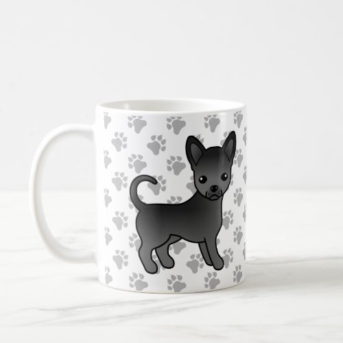 Black Smooth Coat Chihuahua Cartoon Dog  Paws Coffee Mug