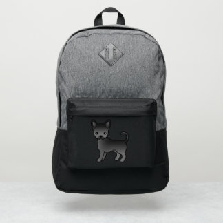 Black Smooth Coat Chihuahua Cute Cartoon Dog Port Authority® Backpack