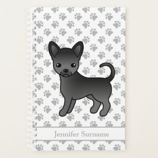 Black Smooth Coat Chihuahua Dog &amp; Custom Text Planner