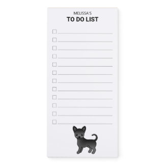 Black Smooth Coat Chihuahua Dog To Do List Magnetic Notepad