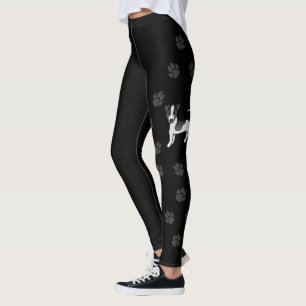 Black Smooth Coat Jack Russell Terrier Dog & Paws Leggings