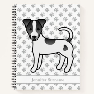 Black Smooth Coat Parson Russell Terrier & Name Notebook