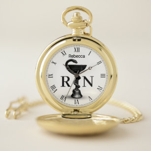 Black Snake Bowl Hygieia Medical Registered Nurse Pocket Watch