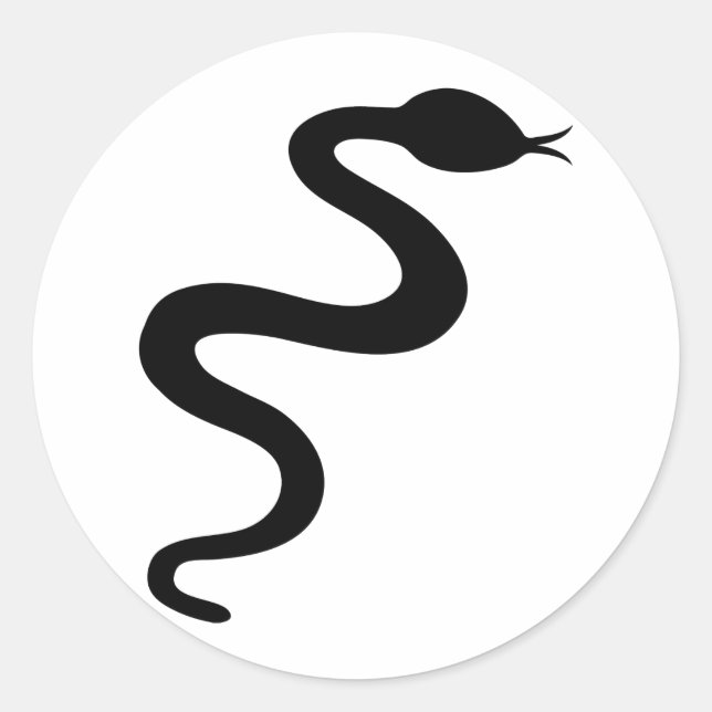 black snake icon classic round sticker (Front)