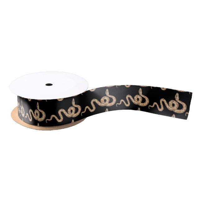 Black Snake Pattern Satin Ribbon