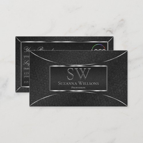 Black Snake Silver Decor with Monogram and Logo Business Card