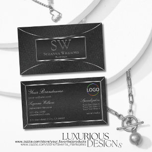Black Snake Silver Decor with Monogram and Logo Business Card