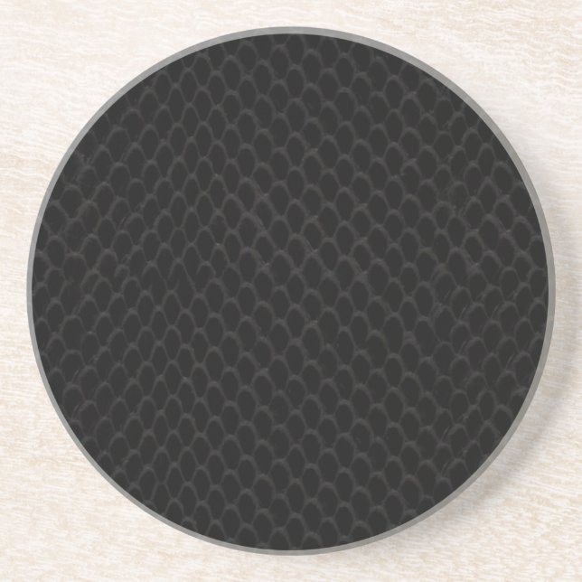 Black Snake Skin Drink Coaster (Front)