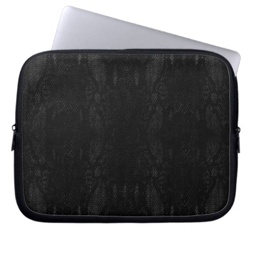 Black Snake Skin Print Laptop Sleeve