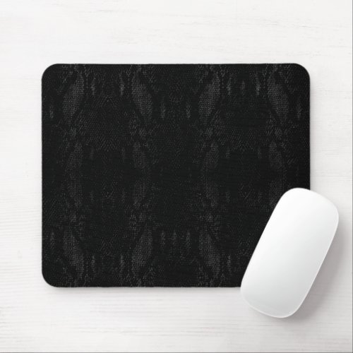 Black Snake Skin Print Mouse Pad