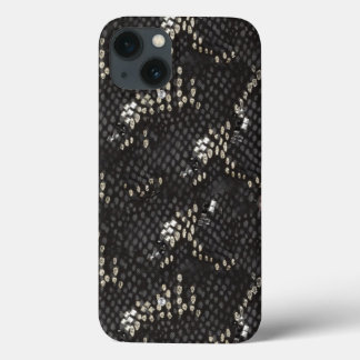 Black Snake Skin With Diamond Pattern iPhone 13 Case
