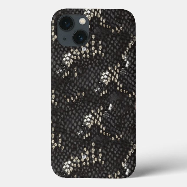 Black Snake Skin With Diamond Pattern Case-Mate iPhone Case (Back)