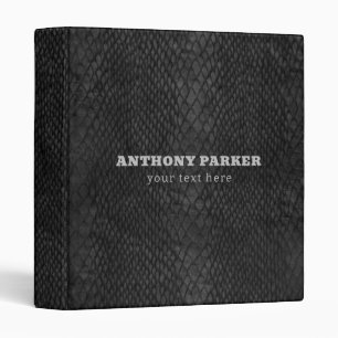 Black Snakeskin Background 3 Ring Binder